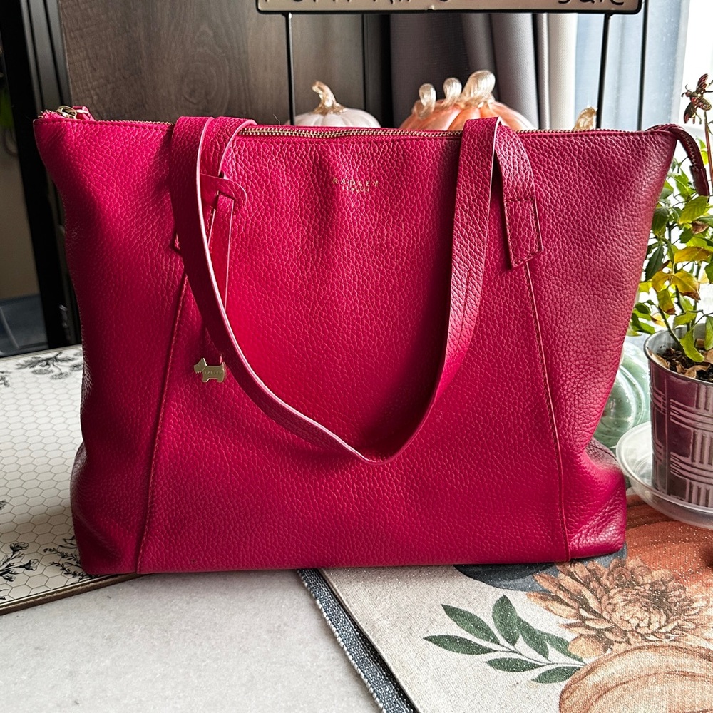 EUC Radley London Pink Leather Tote Bag